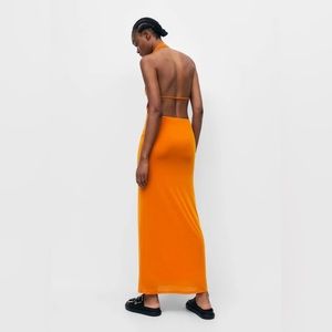 Pull&Bear Orange Halter Dress size XS